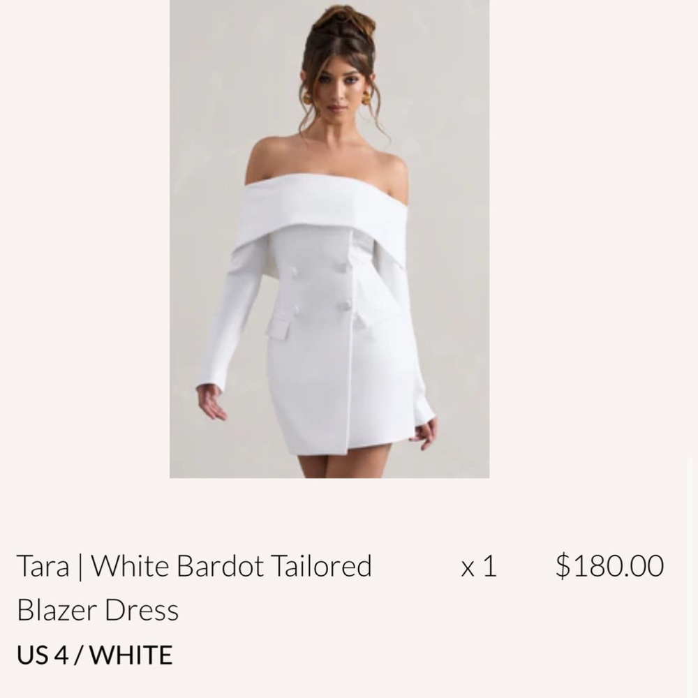 White bridal blazer dress